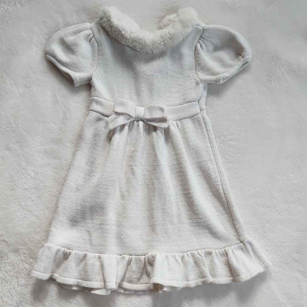 Gymboree White Formal Kids Dress with Bow, SZ 2T